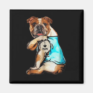 English Bulldog - I Love Mum Tattoo Mothers Day Gi Magnet