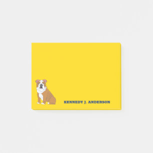English Bulldog Illustration Personalised Post-it Notes