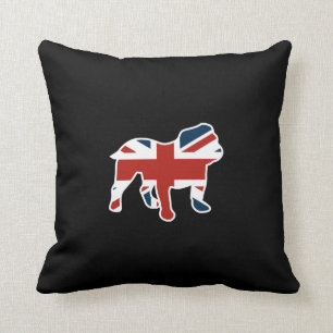 English Bulldog in Union Jack Flag Cushion