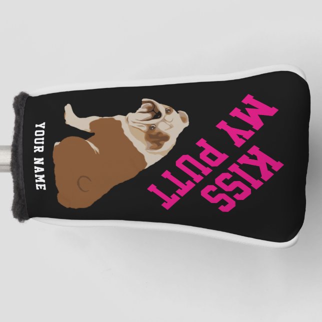 English Bulldog Kiss My Putt Headcover (Front)
