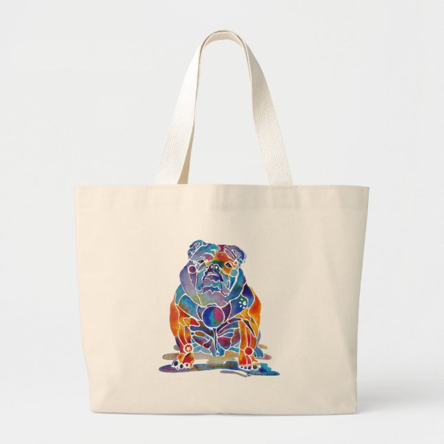 English Bulldog Large Tote Bag (Front)