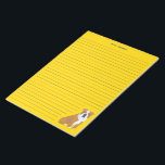 English Bulldog Lined Stationery Writing Paper Pad<br><div class="desc">This writing paper pad is ready to be personalised with your name or other text at the top and features a realistic style illustration of an English bulldog in the lower corner. The front of each sheet is bright yellow with ruled lines in navy blue making it easy for you...</div>