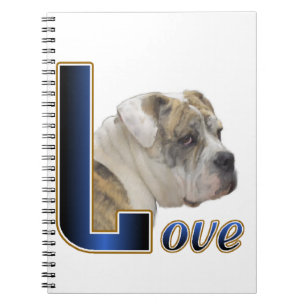 English Bulldog Love Spiral Notebook