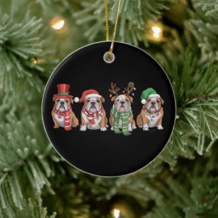 English Bulldog Lover Christmas Dog Mum Xmas Gift  Ceramic Tree Decoration