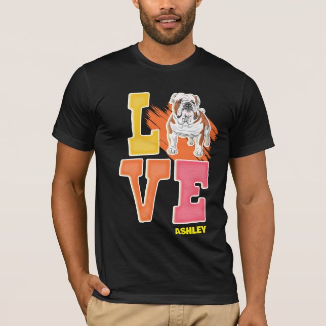 English Bulldog lovers cute colour T-Shirt (Front)
