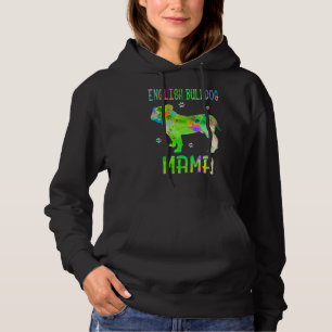 English Bulldog Mama Colourful Dog Mum Hoodie