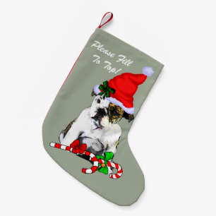 English Bulldog Merry Christmas Small Christmas Stocking