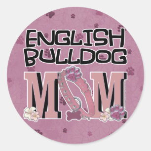 English Bulldog MOM Classic Round Sticker