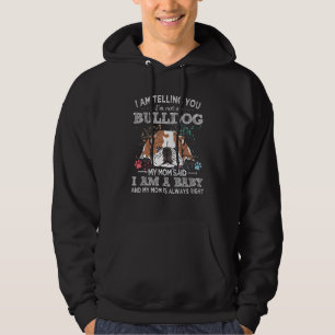 English Bulldog Mom Puppy Baby Dog Mama Mothers Da Hoodie