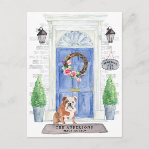 English Bulldog Moving Announcement Postcard