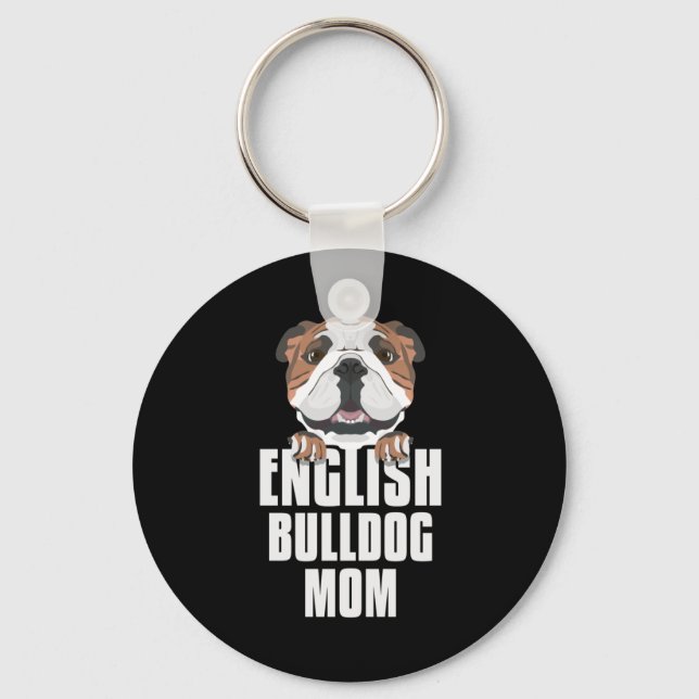 English Bulldog Mum, Dog Mum Key Ring (Front)