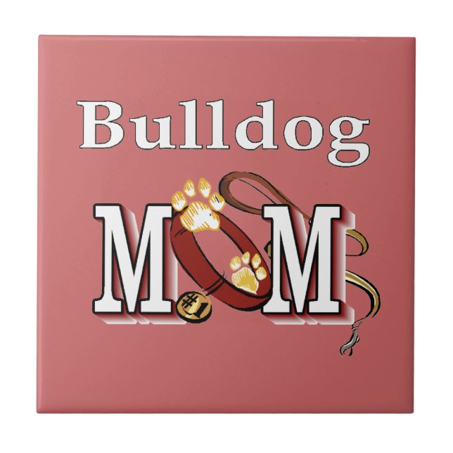English Bulldog Mum Gifts Tile (Front)