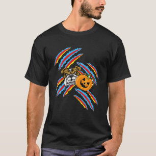 English Bulldog Mum Halloween Pumpkin T-Shirt