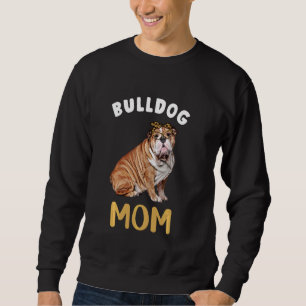 English Bulldog Mum Mama Dog Bulldog Mum Leopard Sweatshirt
