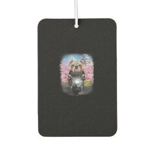 English Bulldog On Motorcycle Tour Japanese Sakura Car Air Freshener