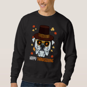 English Bulldog On Sunglasses Thanksgiving Day Dog Sweatshirt