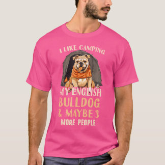 English Bulldog Outdoor English Bulldog Camping T-Shirt