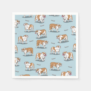 English bulldog pattern napkin