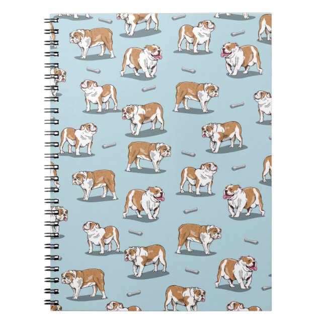 English bulldog pattern notebook (Front)