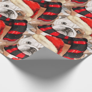 English Bulldog Patterned Christmas Wrapping Paper