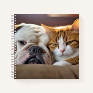 English Bulldog Pet Animal Beauty Warm Cuddle Art Notebook