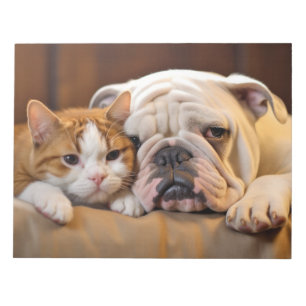 English Bulldog Pet Animal Beauty Warm Cuddle Love Notepad