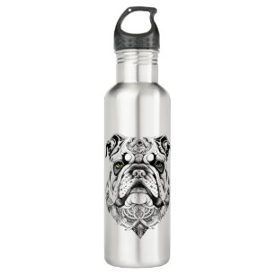 English Bulldog Pet Animal Nature Illustration Art 710 Ml Water Bottle