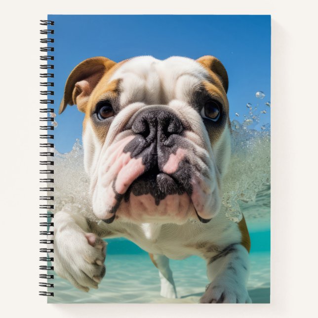 English Bulldog Pet Dog Animal Fun Play Notebook (Front)
