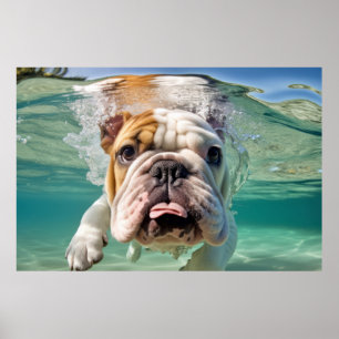 English Bulldog Pet Dog Animal Fun Play Poster