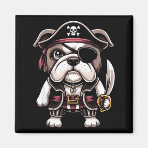 English Bulldog Pirate Dog Halloween Party Magnet