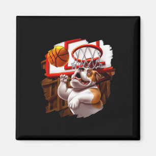 English Bulldog Playing Basketball Fun Dog Basketb Magnet