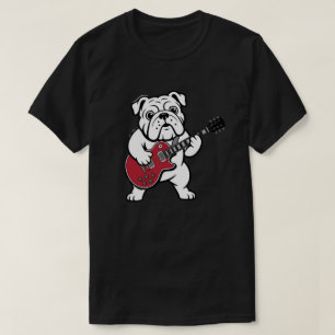 English Bulldog Playing Electric Guitar T-Shirt