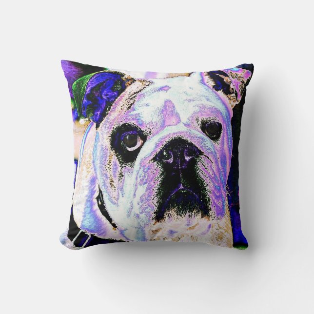 English Bulldog Pop Art Cushion (Front)