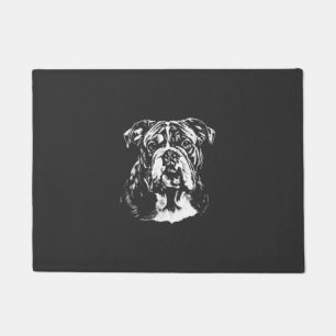 English Bulldog Portrait Minimalist Apparel Doormat