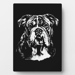 English Bulldog Portrait Minimalist Apparel Plaque