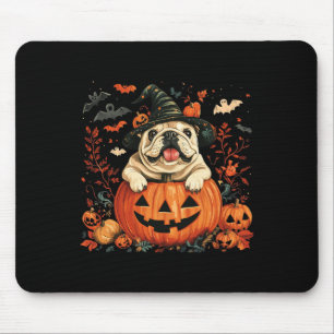 English Bulldog Pumpkin Halloween Thanksgiving Men Mouse Pad