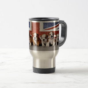 English bulldog puppies travel mug