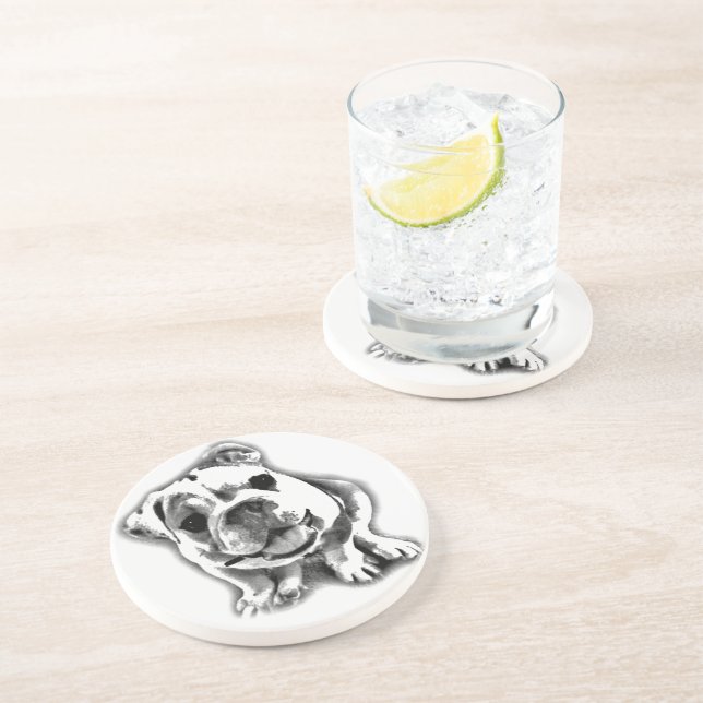 English Bulldog puppy coaster (Side)