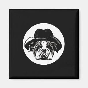 English Bulldog Puppy Cowboy Fun Dog Cute Magnet