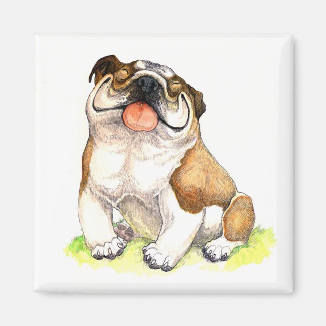English Bulldog Puppy Dog  Cartoon Magnet (Front)