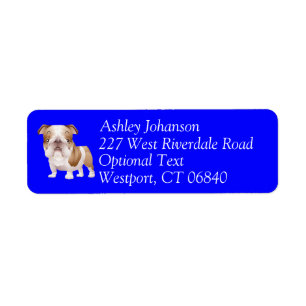 English Bulldog Puppy Dog Return Address l Label