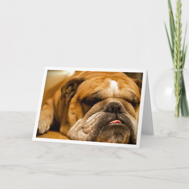 English Bulldog Puppy Dog Thinking of You Card (Front)