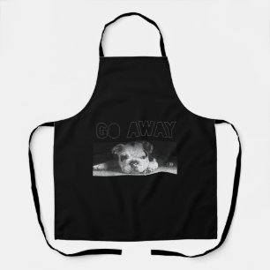 English Bulldog Puppy Social Distancing Go Away Apron