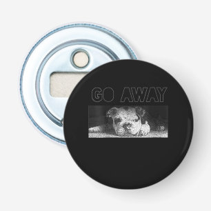 English Bulldog Puppy Social Distancing Go Away Bottle Opener