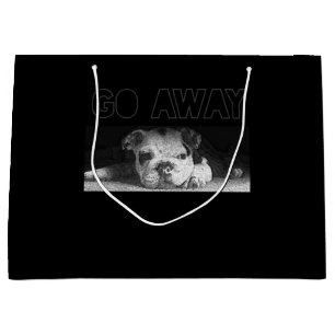 English Bulldog Puppy Social Distancing Go Away Large Gift Bag