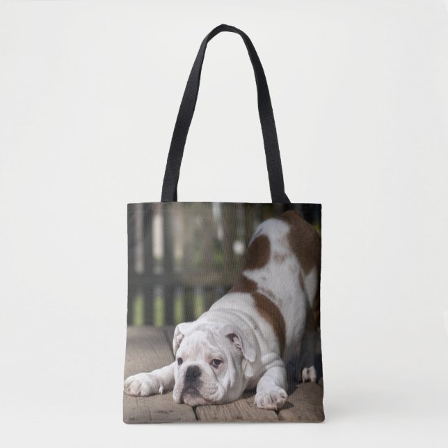 English Bulldog Puppy Tote Bag (Front)