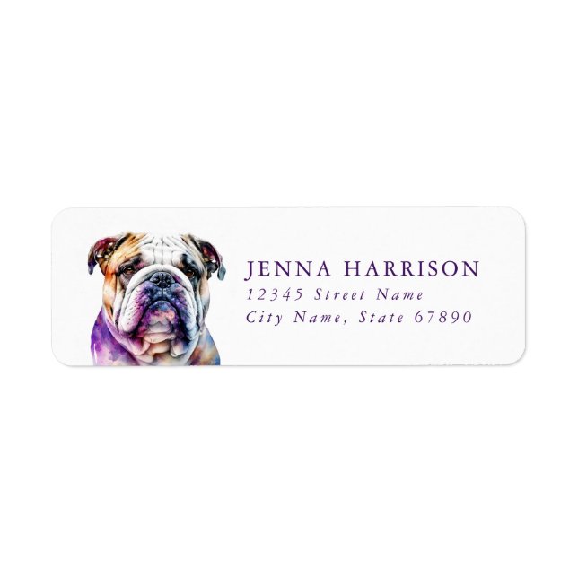 English Bulldog Return Address Labels (Front)