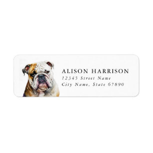 English Bulldog Return Address Labels