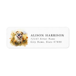 English Bulldog Return Address Labels