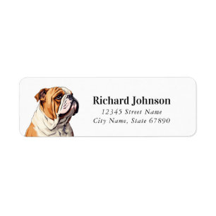 English Bulldog Return Address Labels